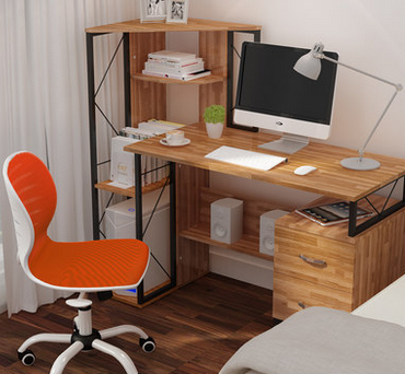 约书桌带书架组合卧室电脑桌