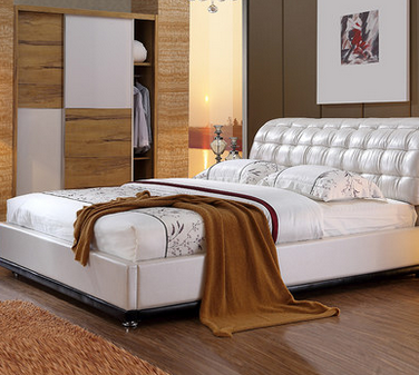 小户型布艺软床美式现代