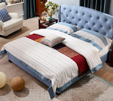 小户型布艺软床美式现代